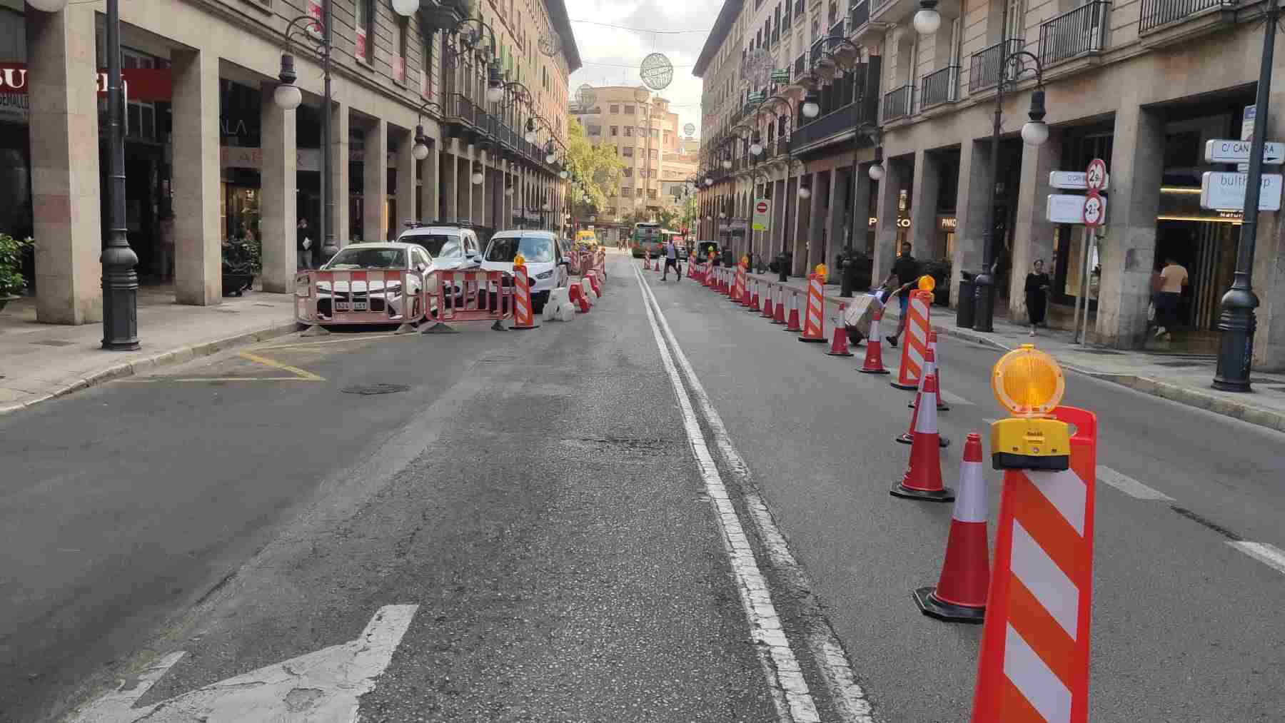 Estado actual de las obras de la avenida Jaume III de Palma.