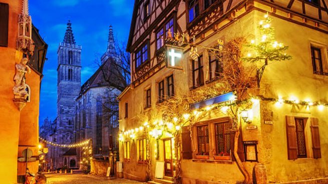 ciudad medieval Navidad