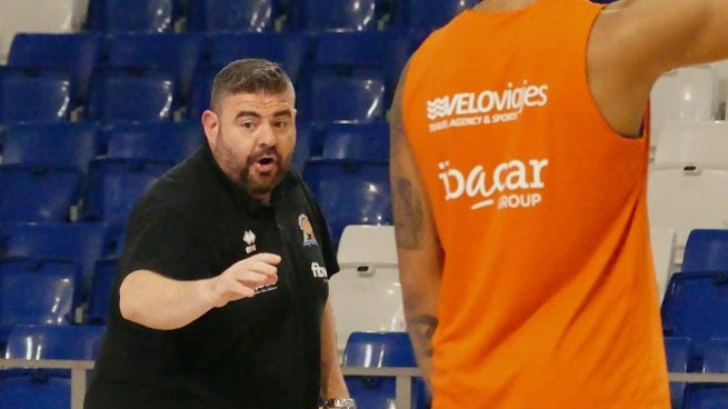 Pau Tomàs, en el entrenamiento del Fibwi Palma ayer
