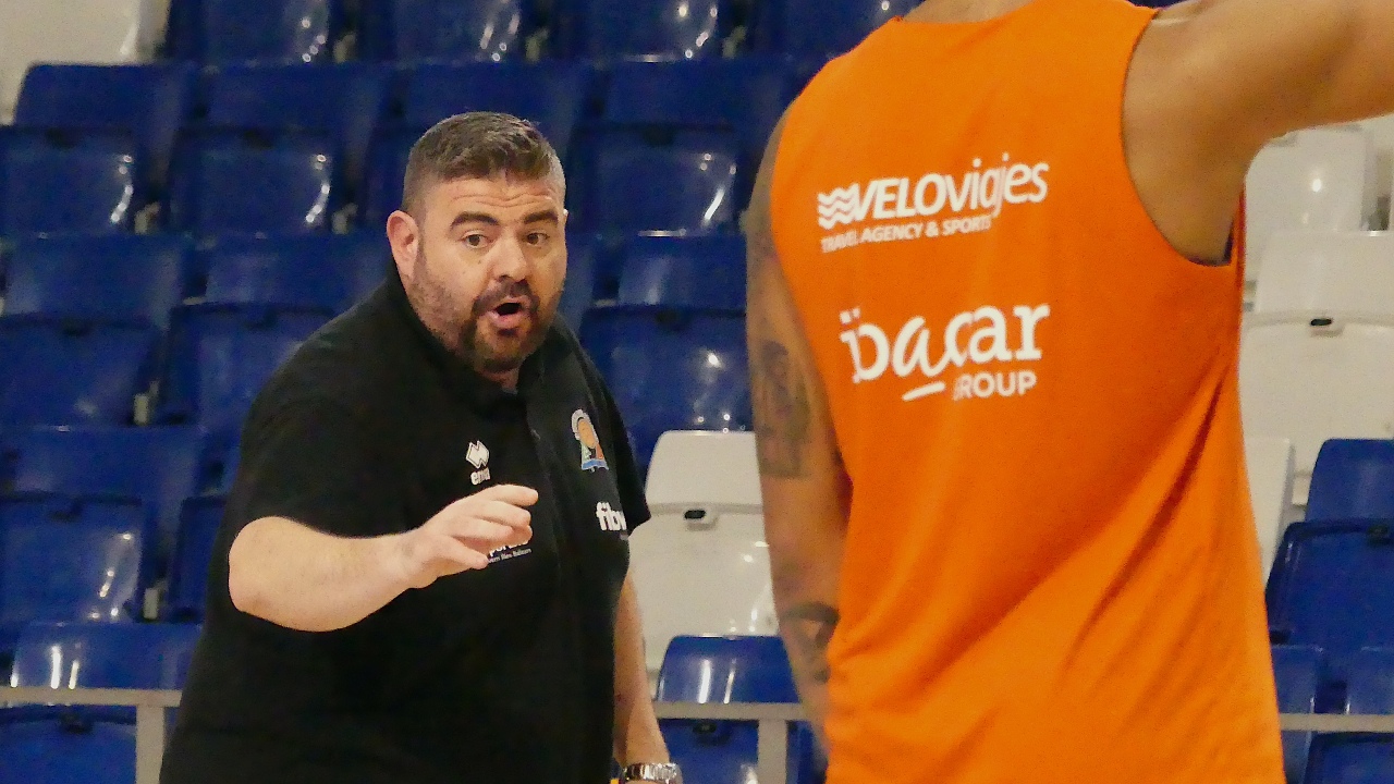 Pau Tomàs, en el entrenamiento de ayer