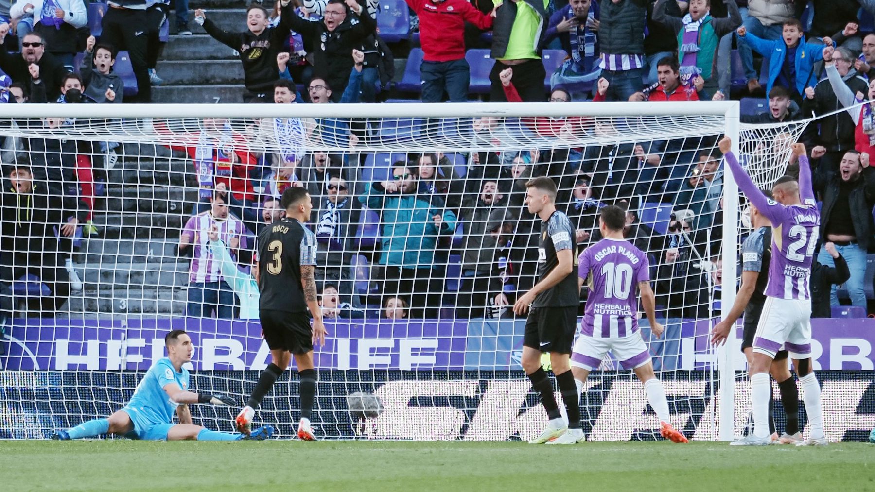 El Valladolid celebra un gol ante el Elche (EFE)