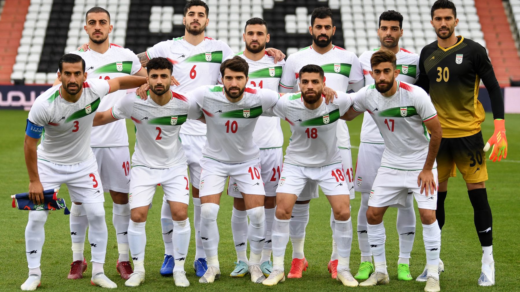 Los jugadores de Irán antes de un partido. (AFP)
