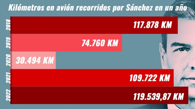 Pedro Sánchez bate su récord de kilómetros en avión oficial