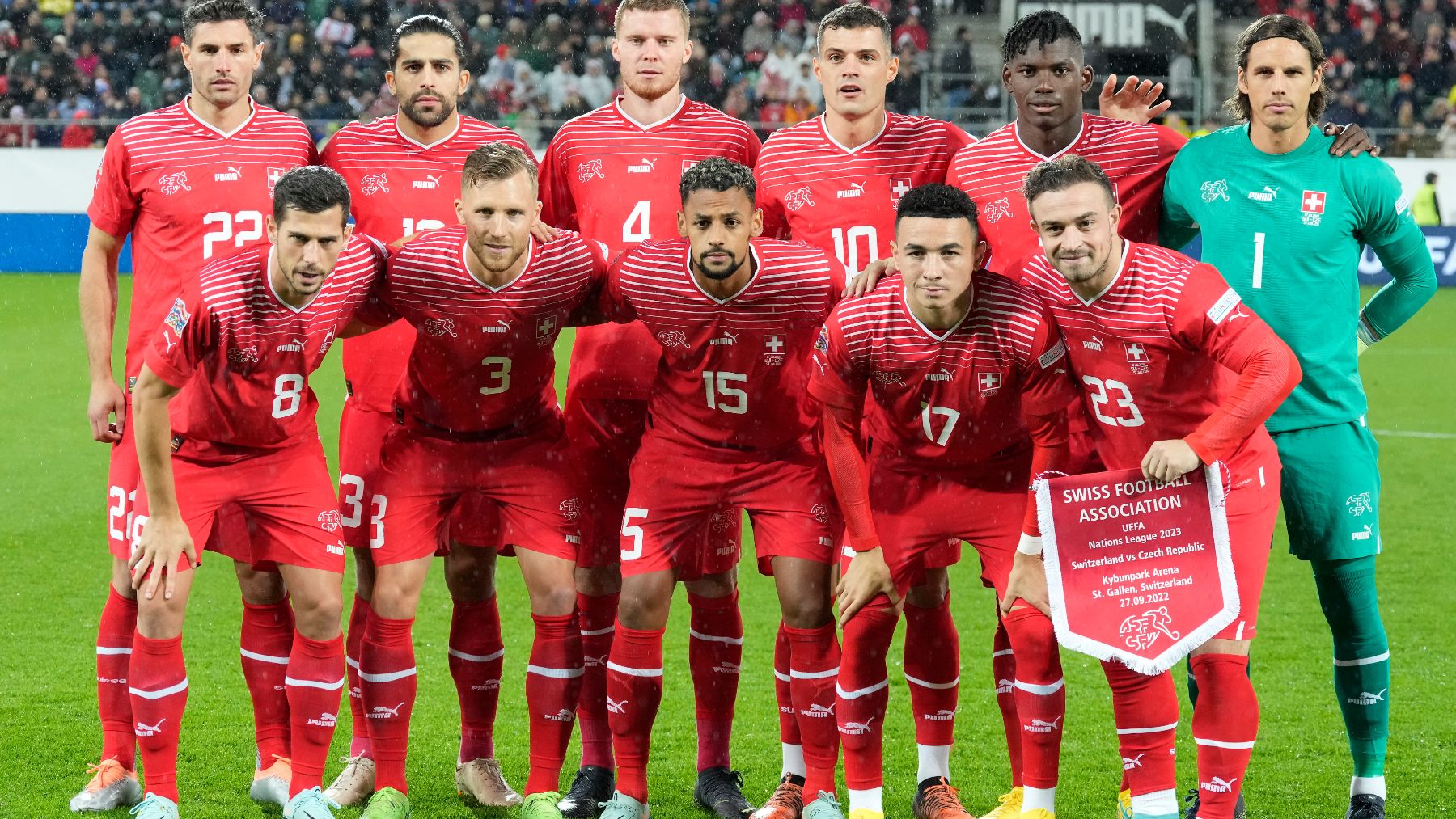 Los jugadores de Suiza antes de un partido. (Getty)