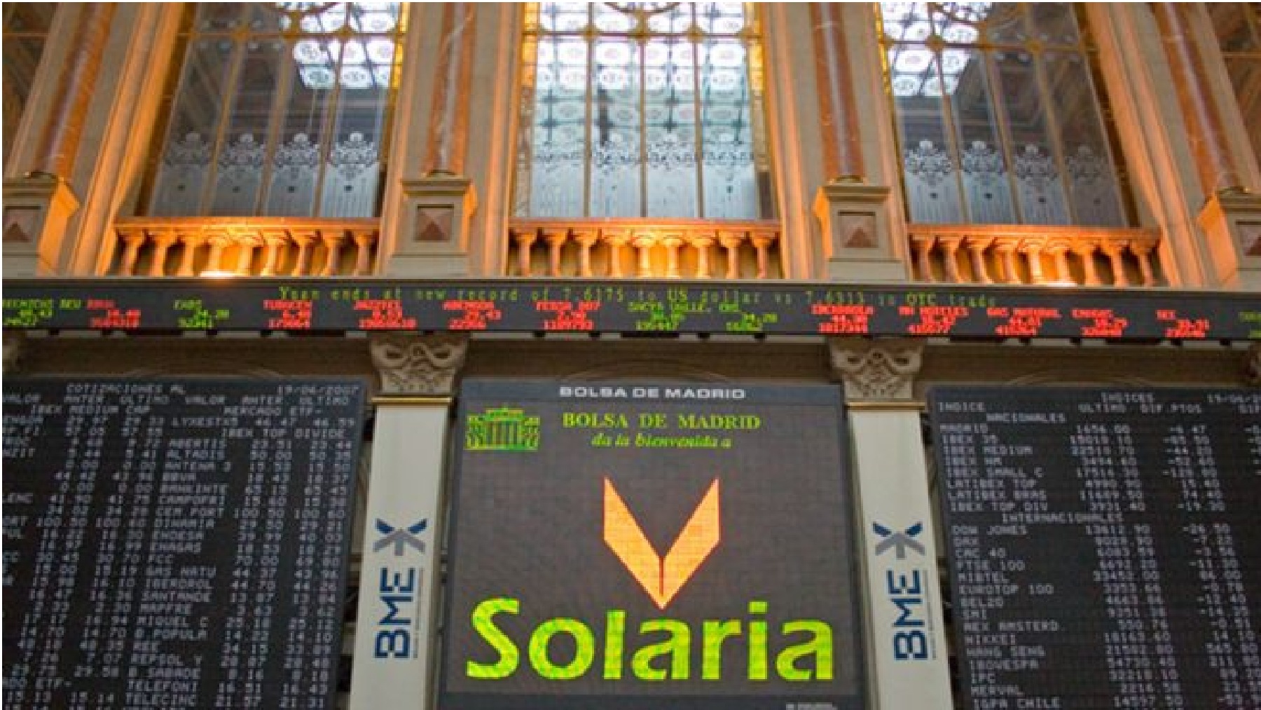 Solaria en la Bolsa de Madrid.