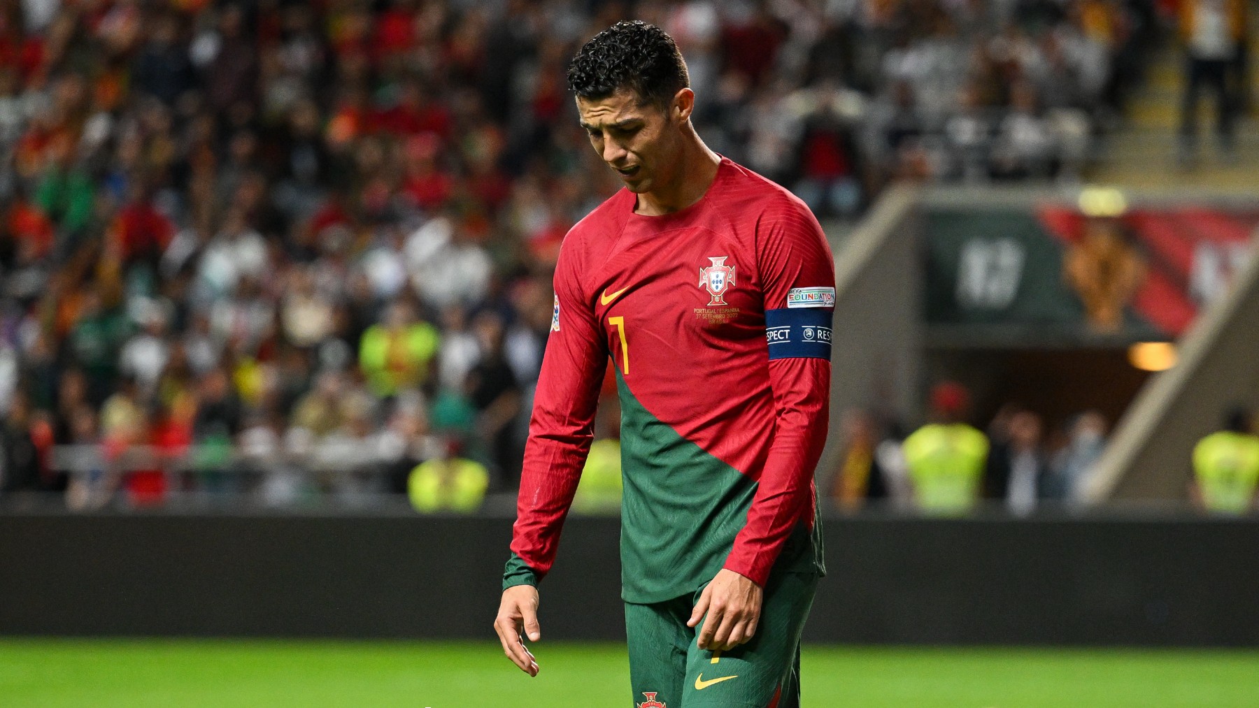 Cristiano Ronaldo, durante un partido de Portugal. (Getty)