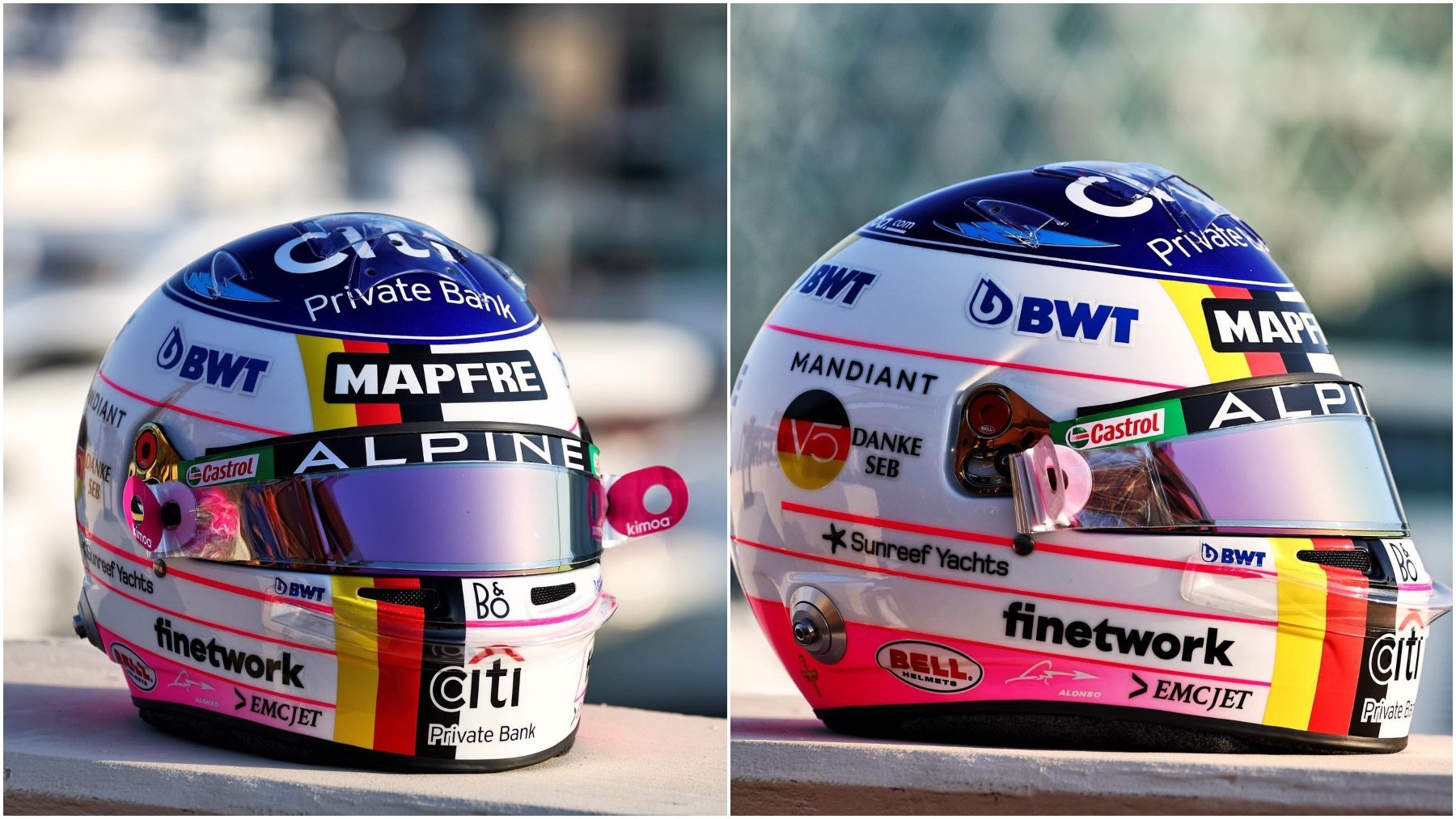 El casco que llevará Fernando Alonso en el GP de Abu Dhabi. (@fernandoalo_oficial)