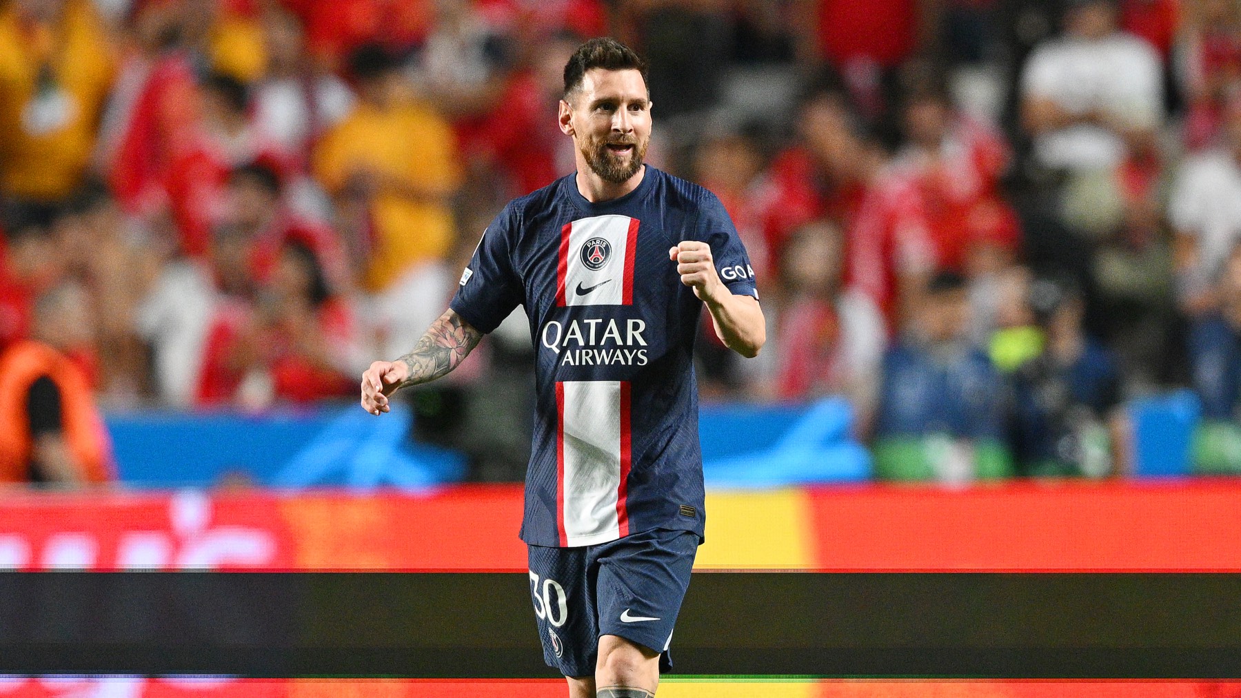 Leo Messi celebra una victoria con el PSG. (Getty)