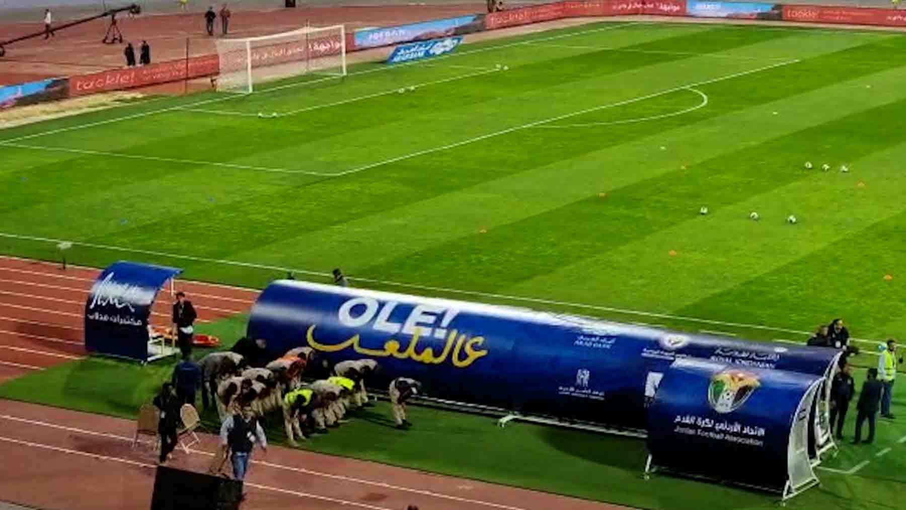 El banquillo de Jordania antes del partido.