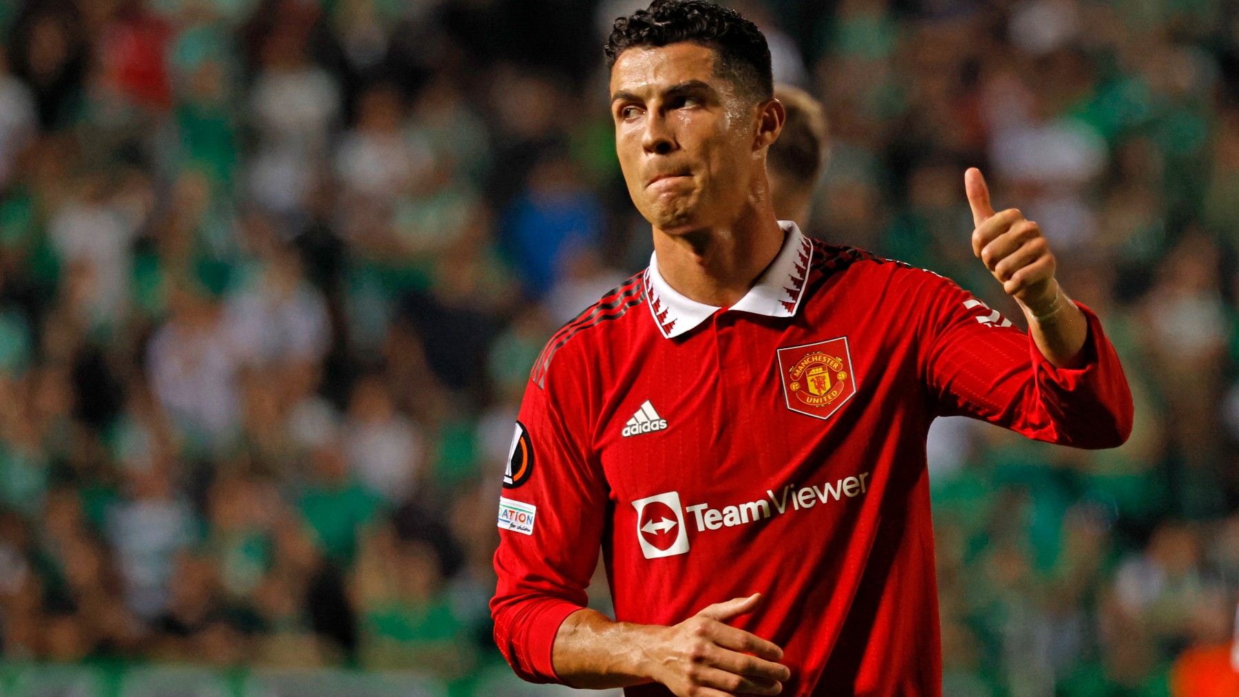 Cristiano Ronaldo, durante un partido con el Manchester United. (AFP)