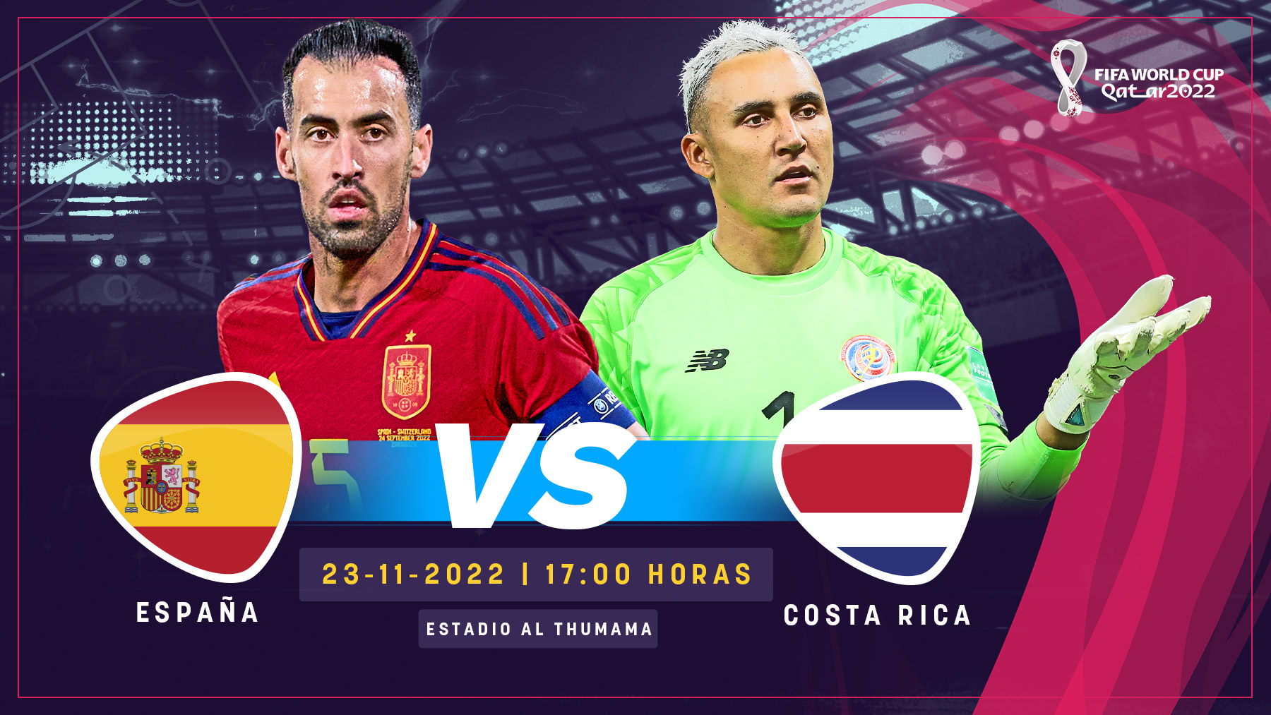 España y Costa Rica se miden en la fase de grupos del Mundial.