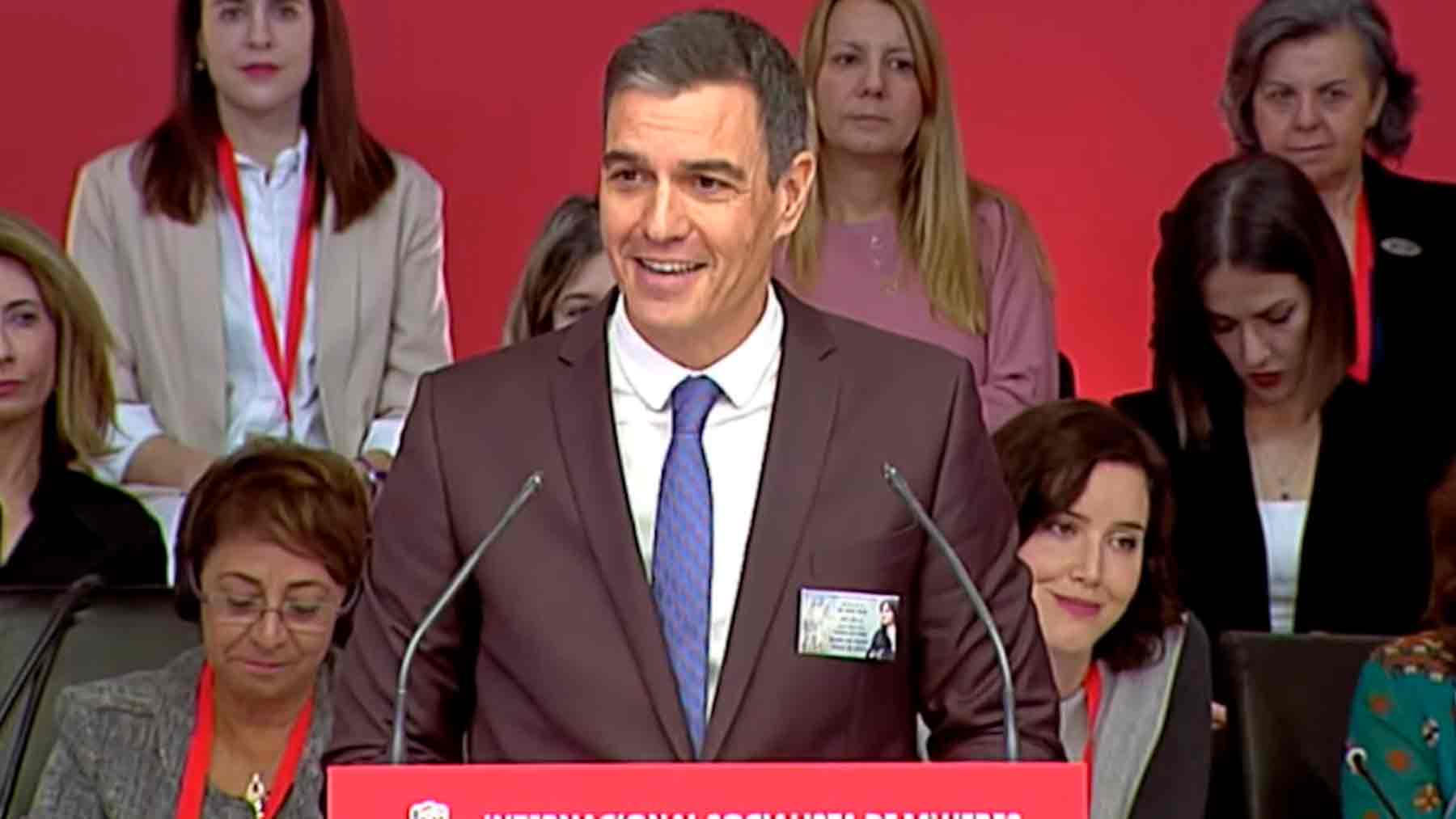 Pedro Sánchez, en el Congreso de la Internacional Socialista de Mujeres.