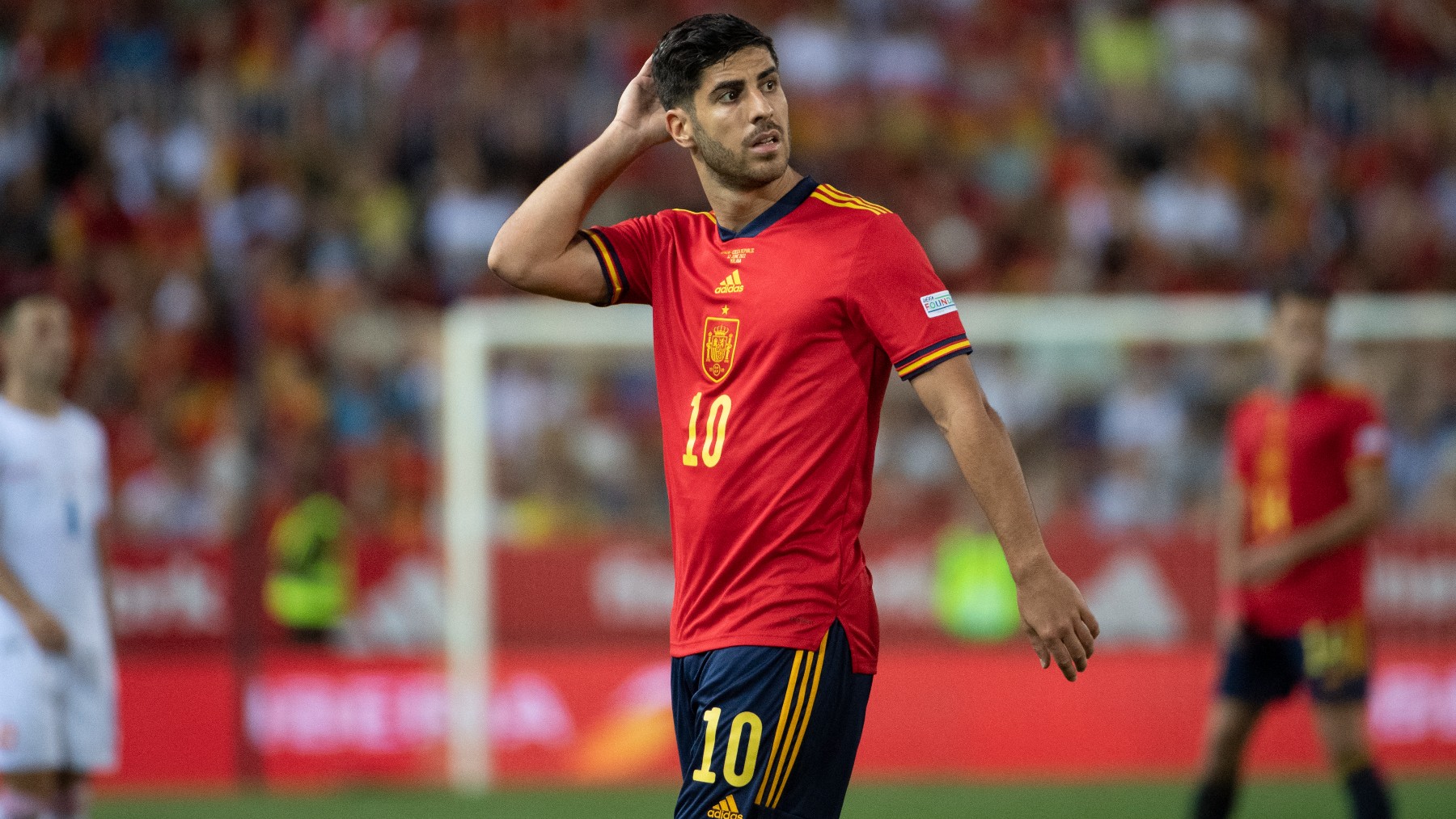 Asensio, durante un partido de España. (AFP)