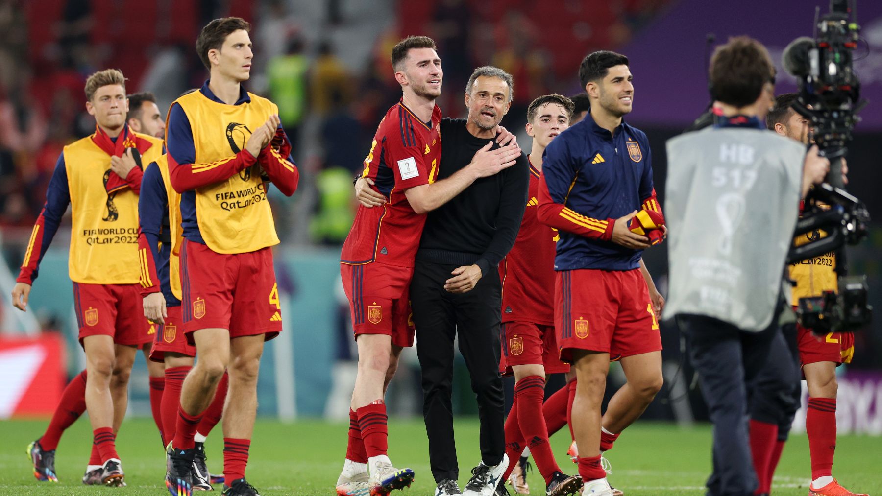 España celebra su triunfo contra Costa Rica. (Getty)