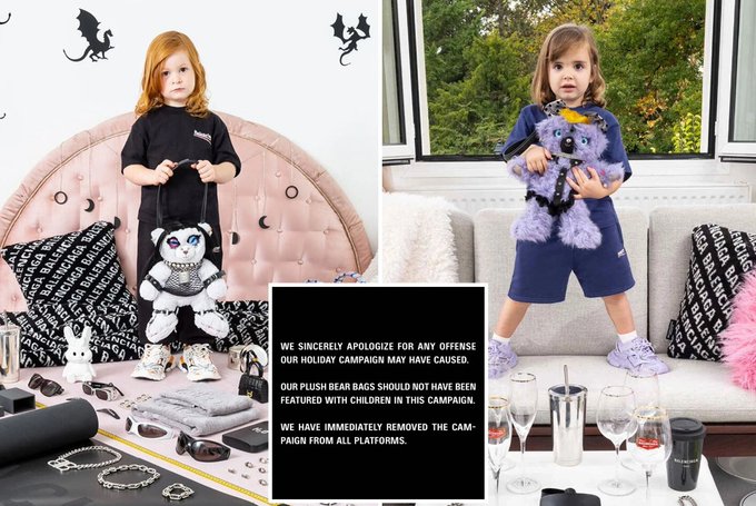 póngase en fila Abrazadera Mujer Balenciaga publica una campaña con niños con objetos sadomasoquistas