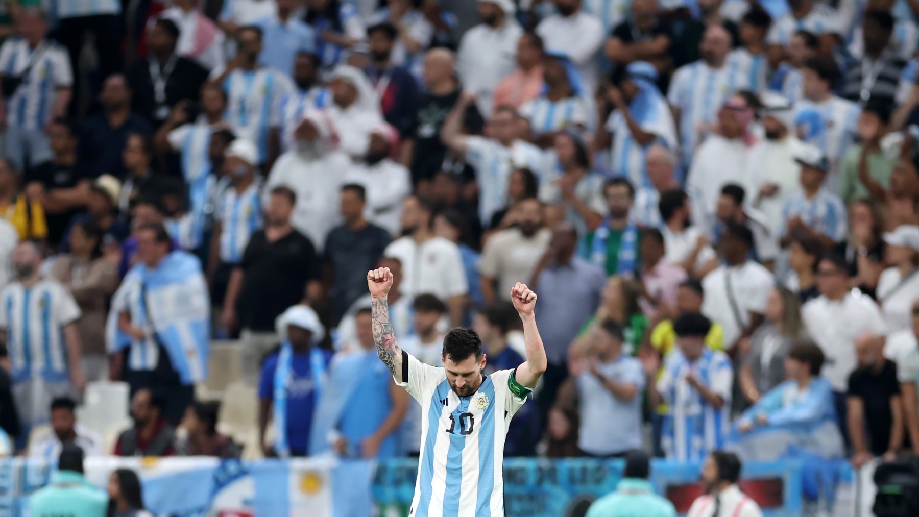 Messi celebra la victoria ante México (Getty)