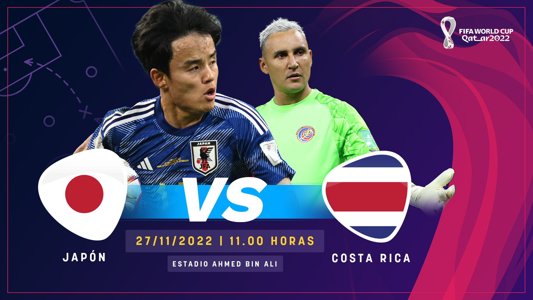 Japón y Costa Rica se enfrentan en el Mundial.