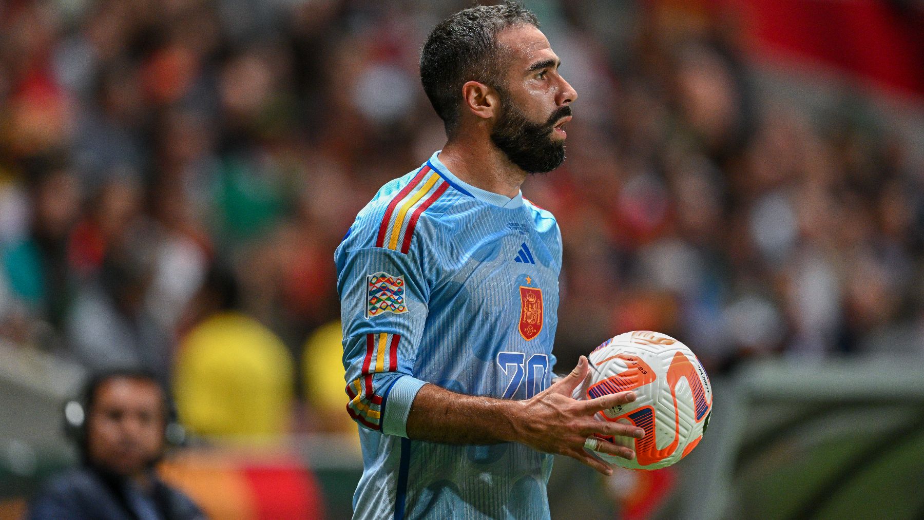 Carvajal, en un partido con España. (AFP)