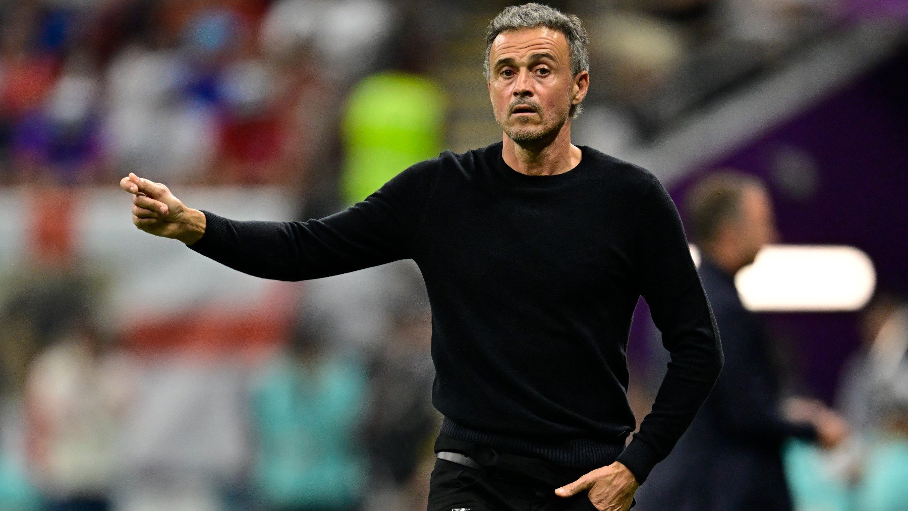 Luis Enrique, durante un partido de España. (AFP)