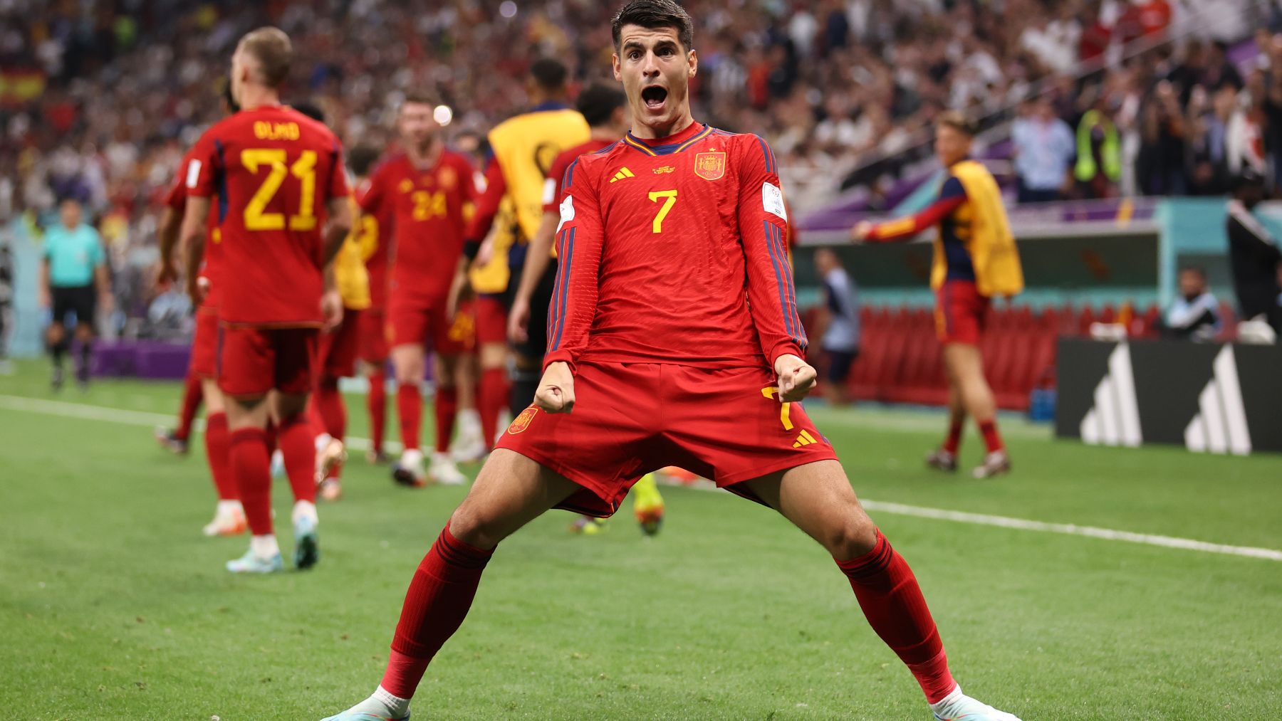 Morata celebra un gol. (Getty)