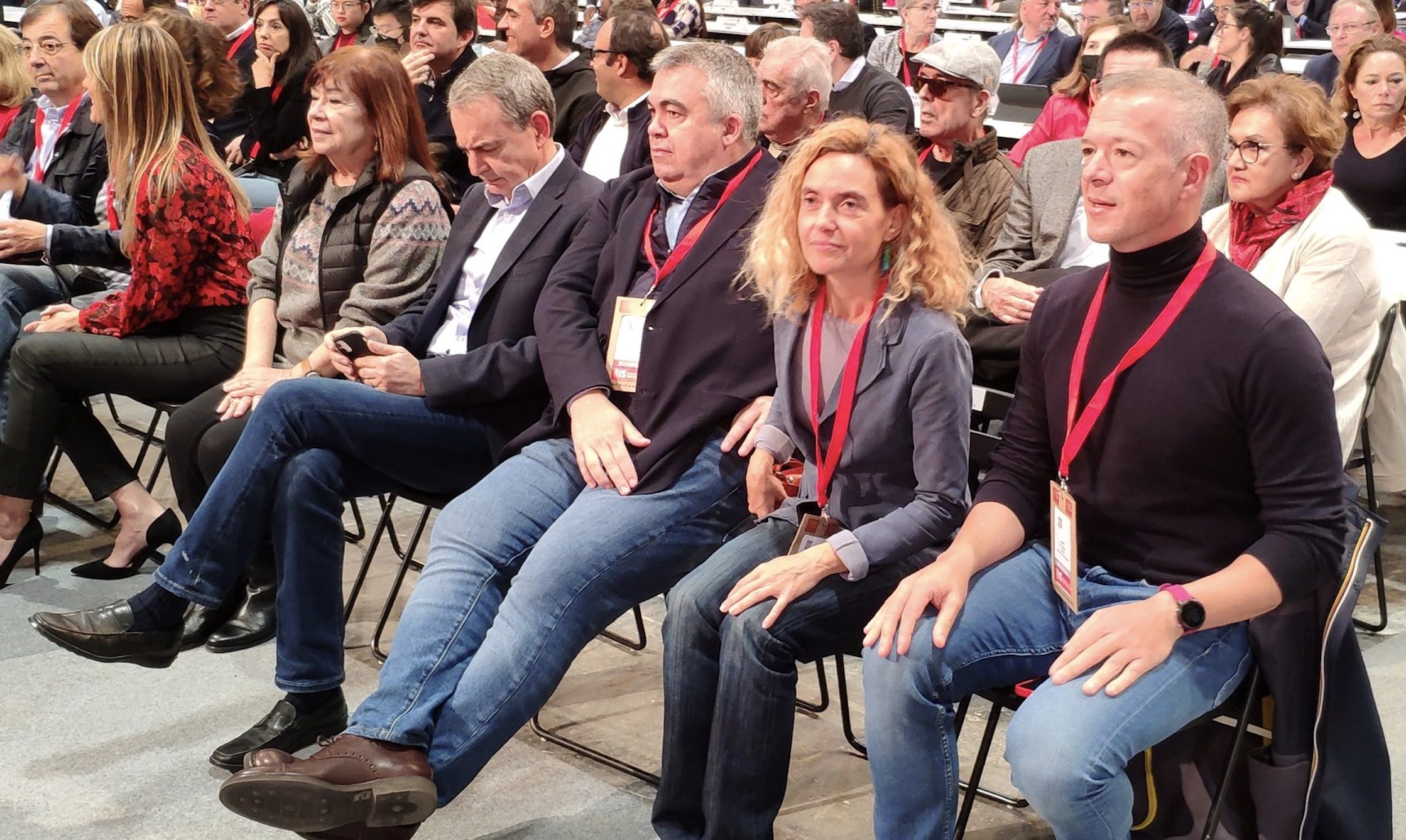 Zapatero, junto a Cristina Narbona, Santos Cerdán, Meritxell Batet y Ander Gil en el congreso de la Internacional Socialista