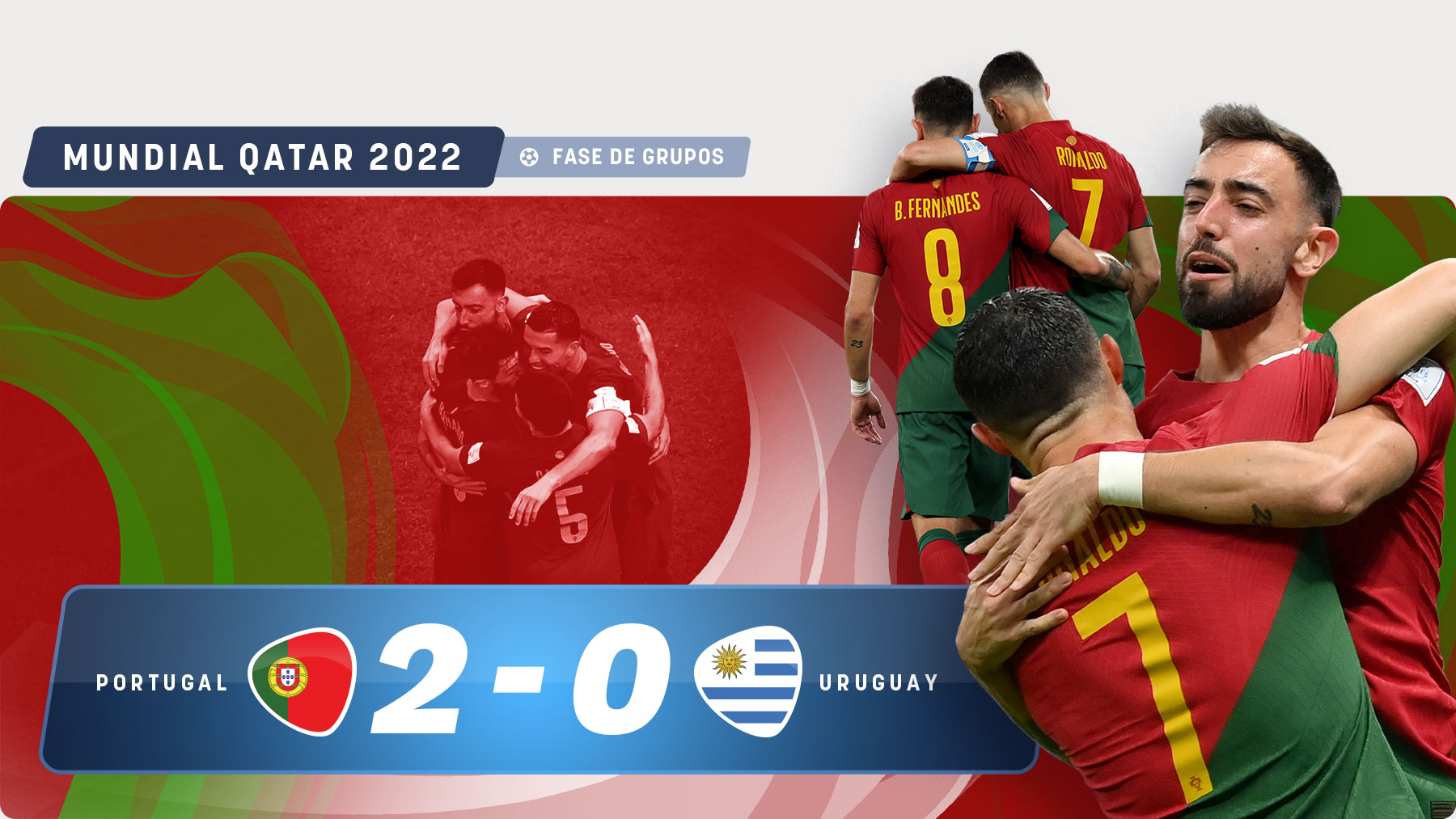 Portugal ganó 2-0 a Uruguay.