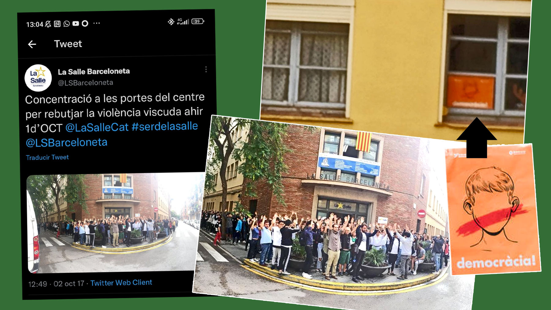 La Salle Barcelona obligó a sus alumnos a manifestarse a favor del 1-O y se unió a la huelga general.