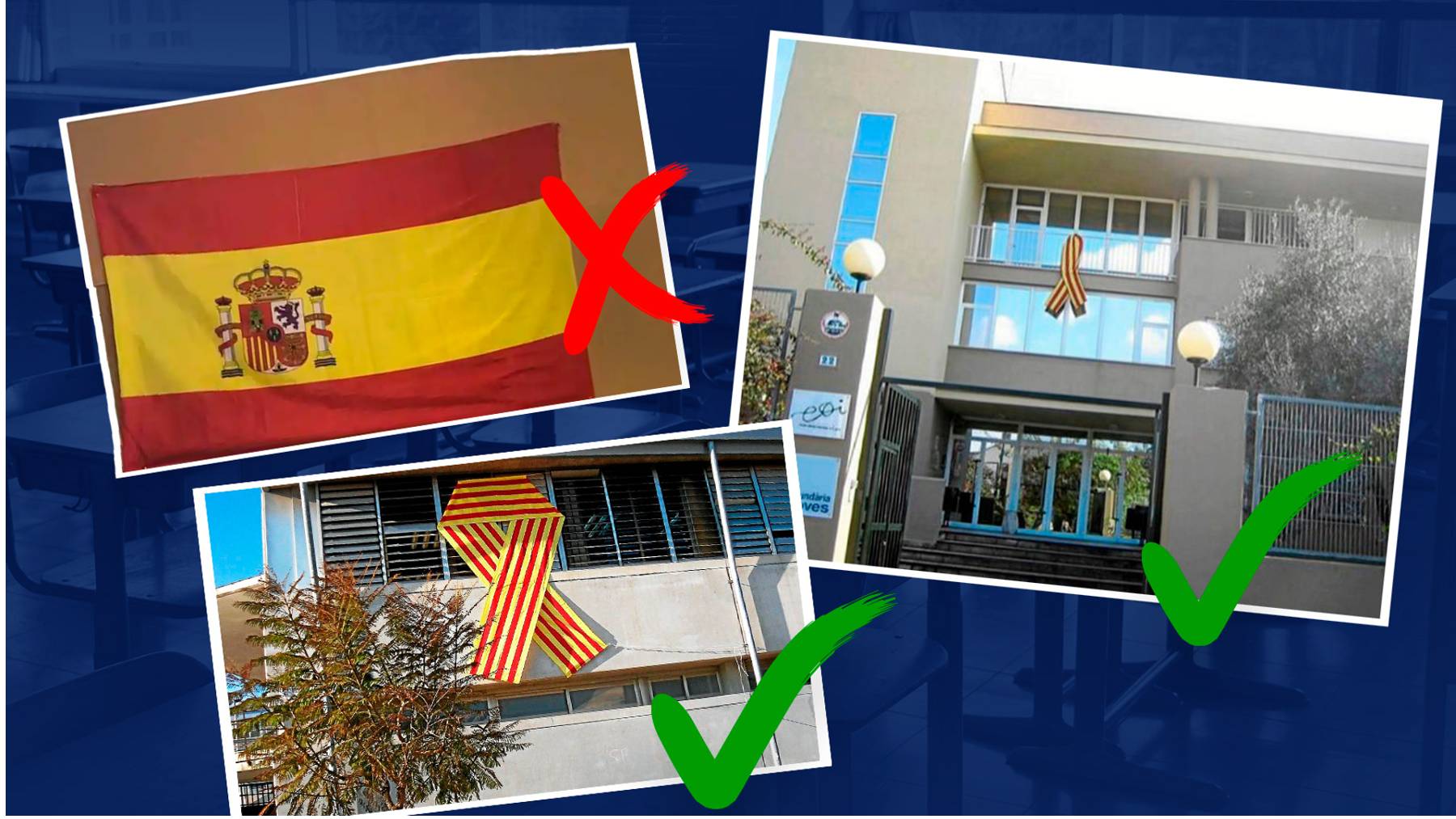 Banderas en los colegios de Baleares