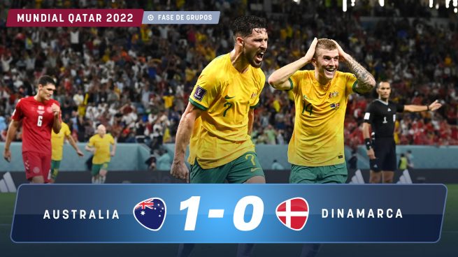 Australia se mete por sorpresa en octavos eliminando a Dinamarca
