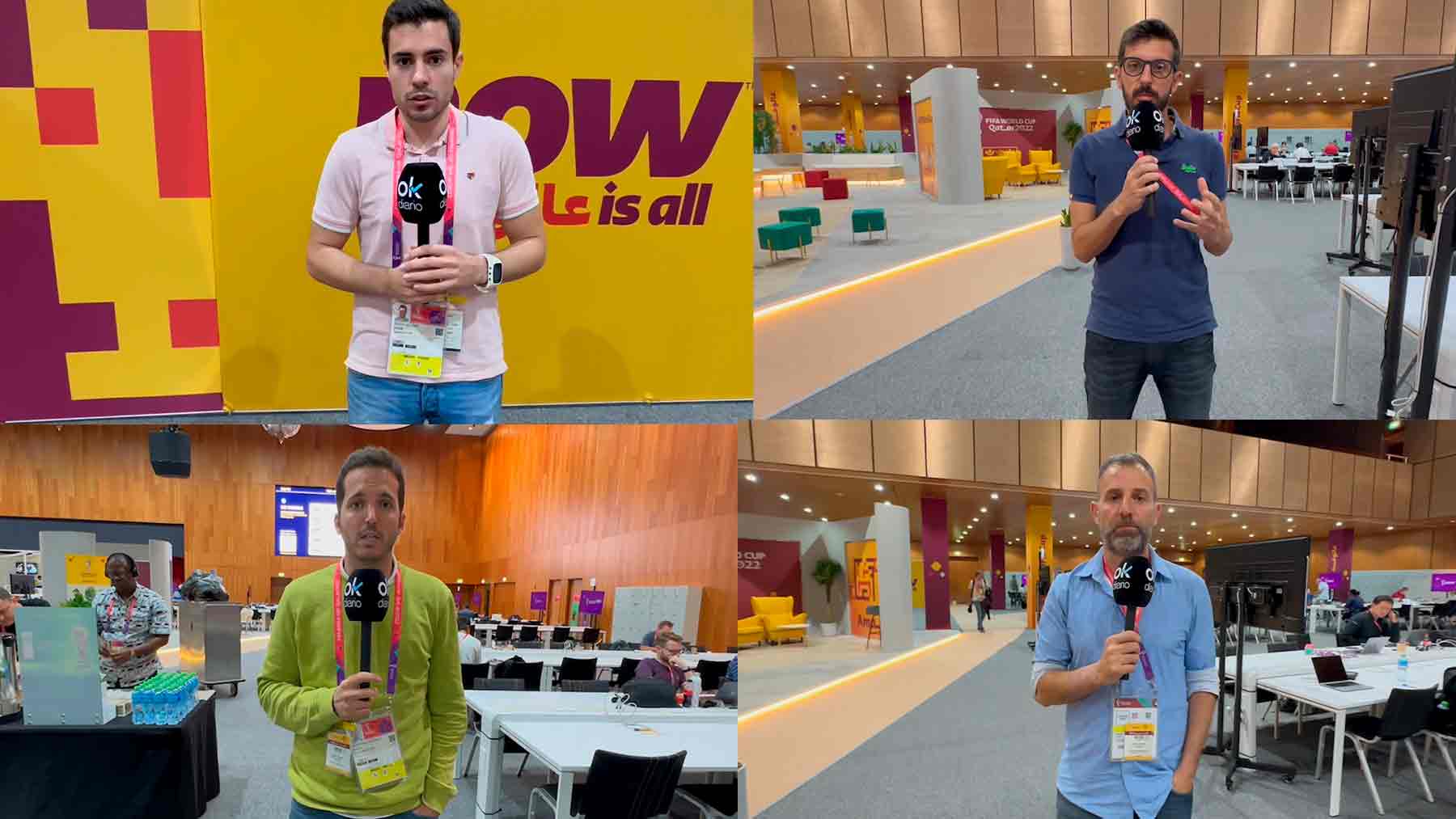 Los periodistas españoles en Qatar.