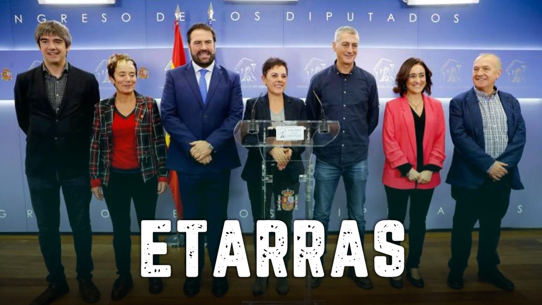 La foto de Vox sobre los parlamentarios de Bildu.