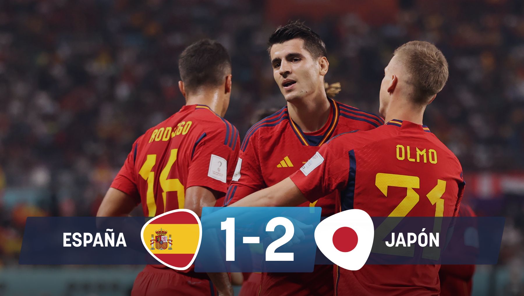 España perdió 1-2 ante Japón y se metió como segunda en octavos.