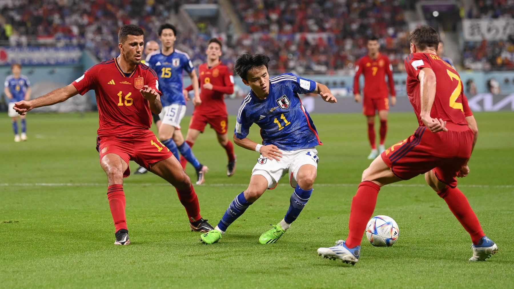 Kubo, durante el Japón-España. (Getty)