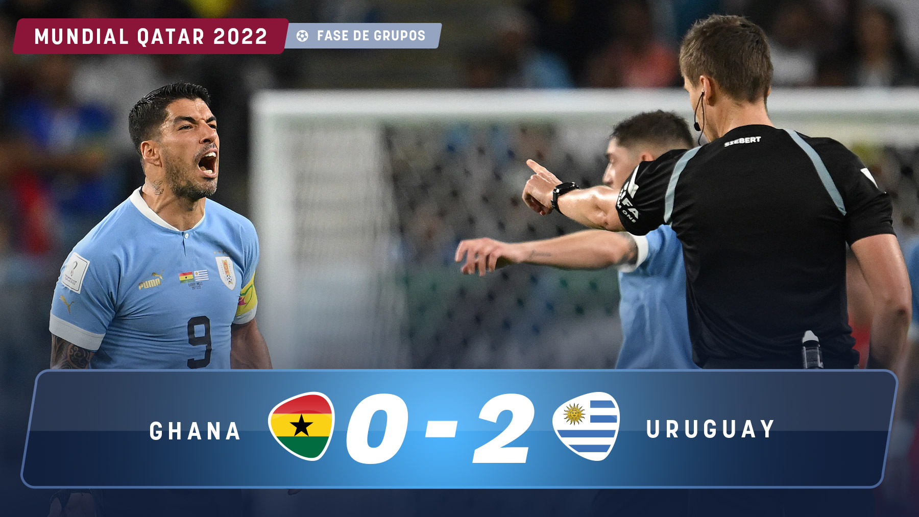 URUGUAY GANÓ SU PRIMER PARTIDO EN EL MUNDIAL