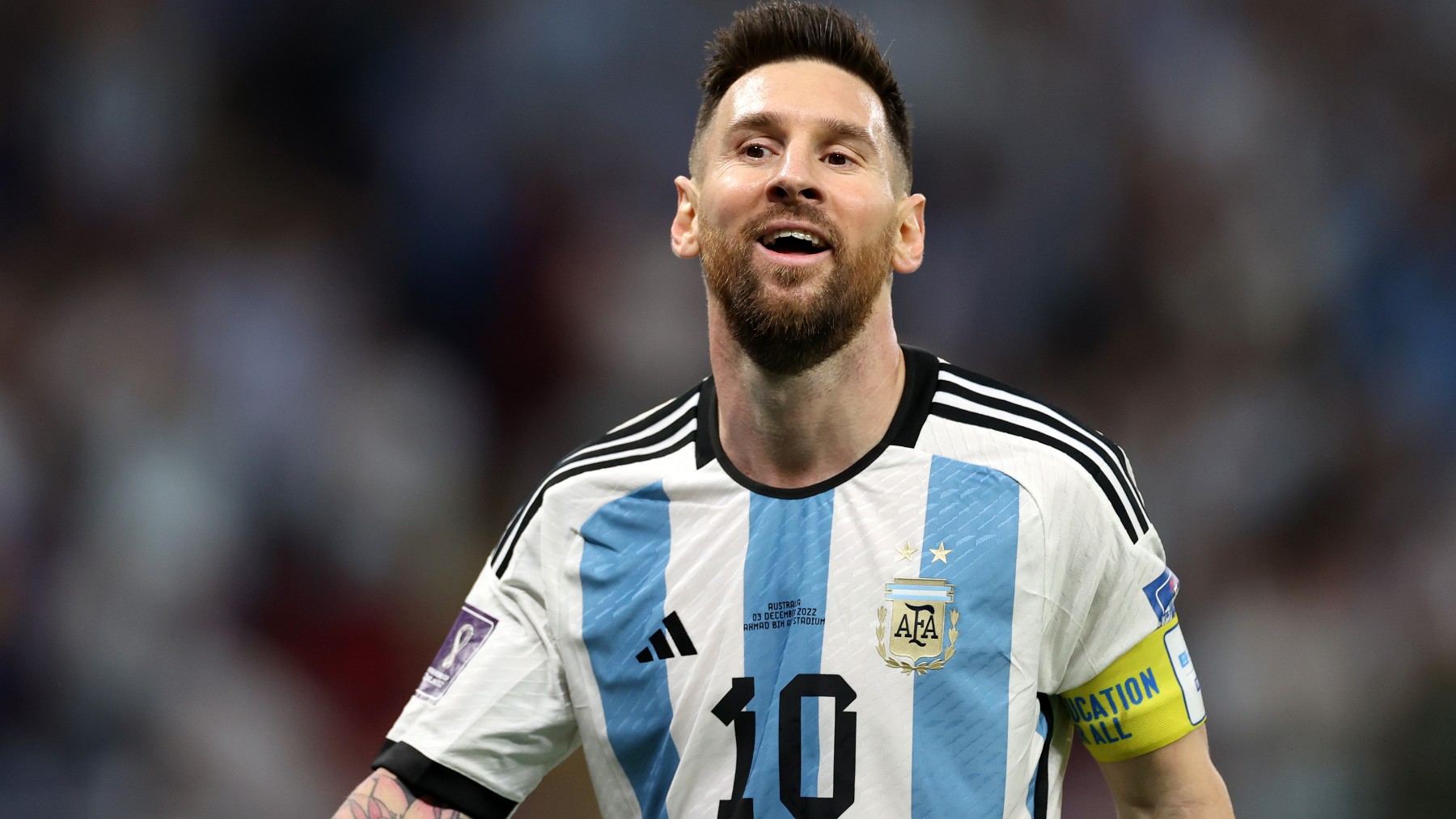 Leo Messi sonríe tras la victoria de Argentina (Getty)
