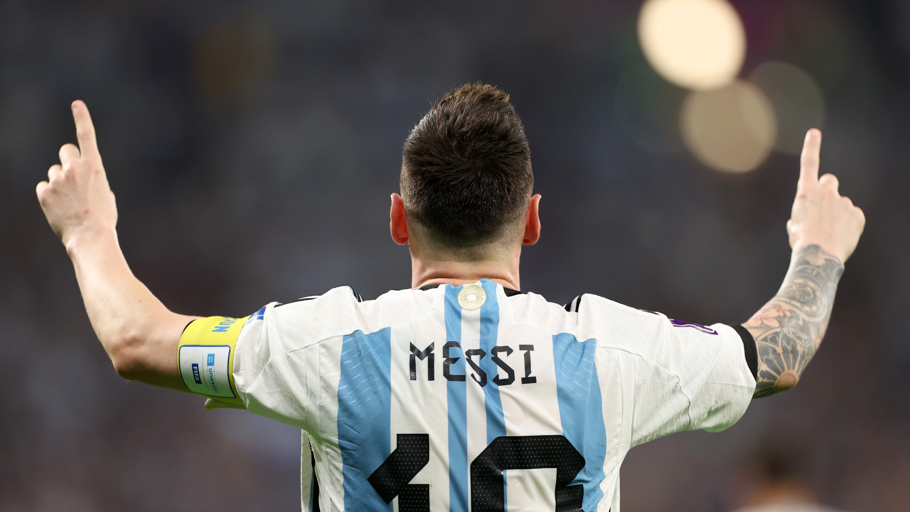 Messi celebra su gol ante Australia (Getty)