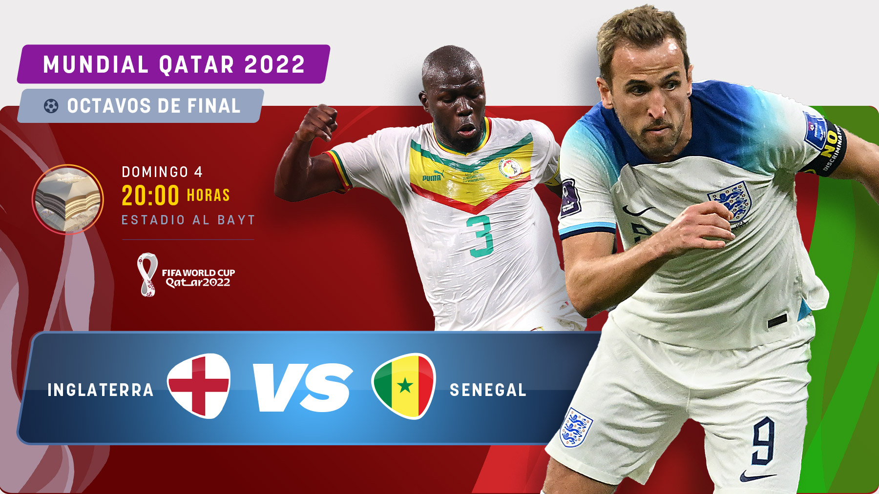 Inglaterra apunta a Senegal.