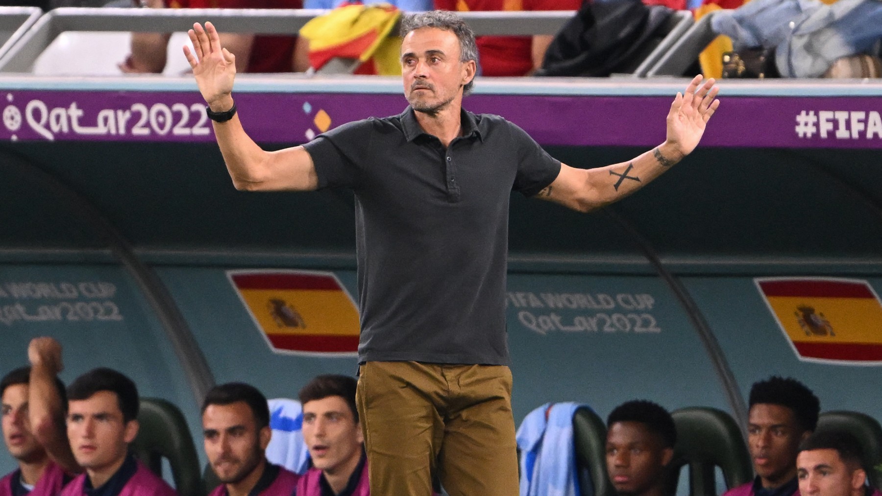 Luis Enrique, durante un partido de España. (AFP)