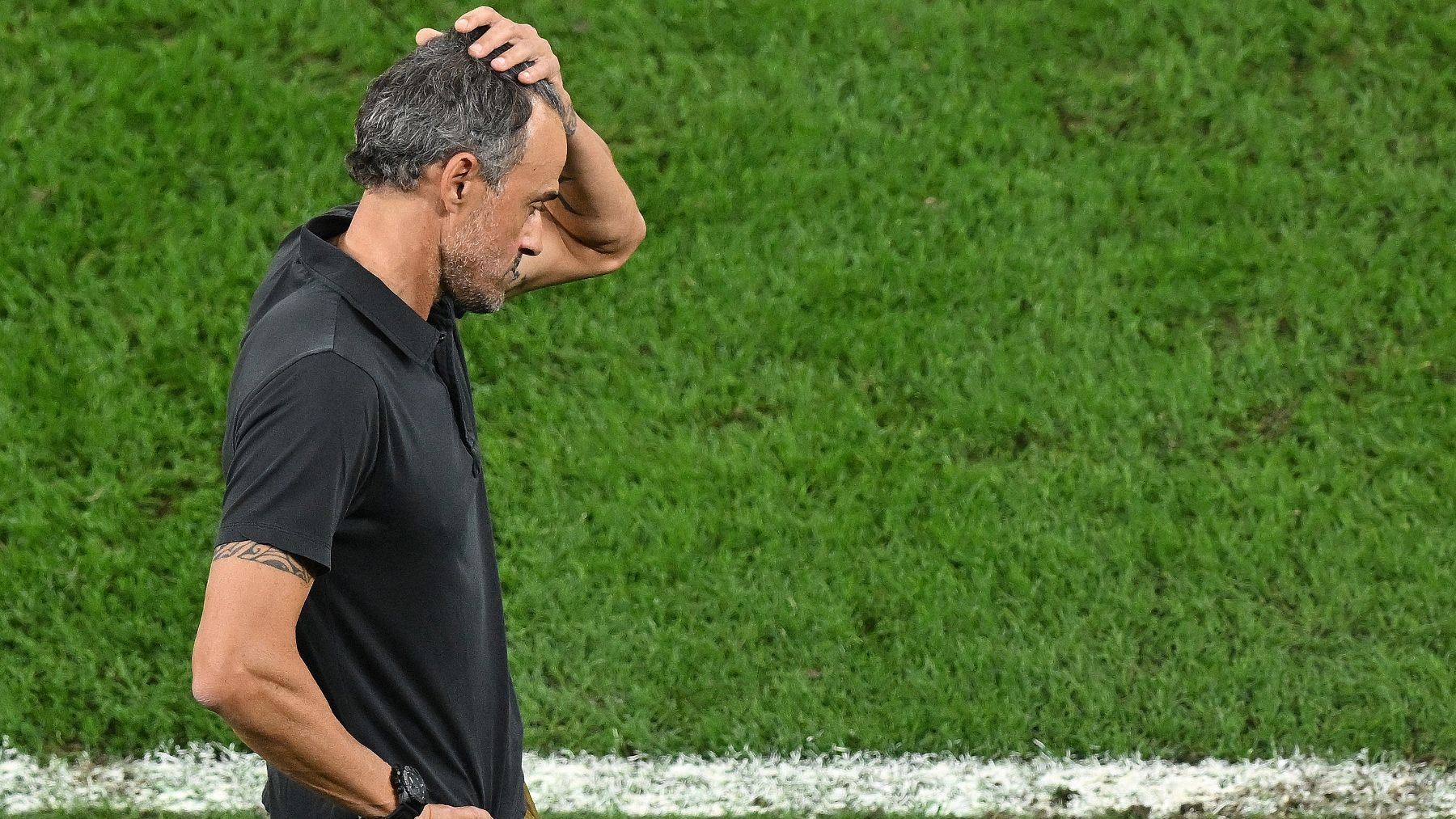 Luis Enrique, durante un partido de España. (AFP)