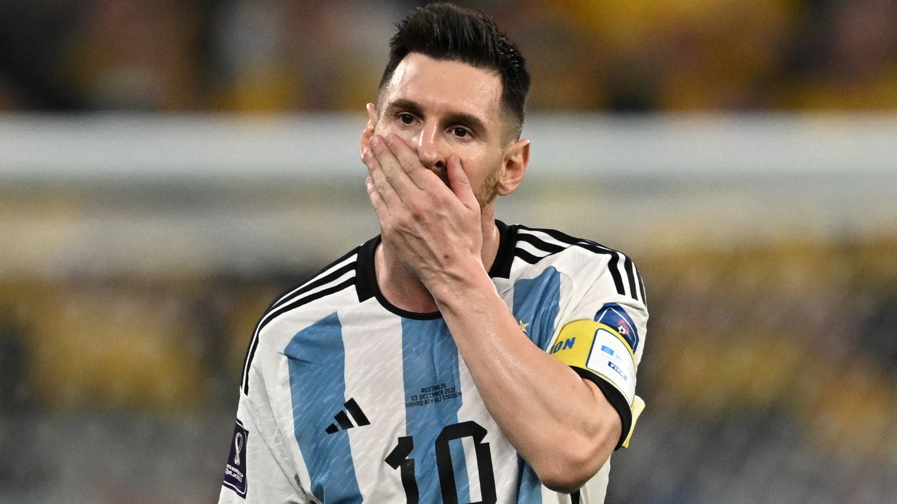 Leo Messi, durante un partido con Argentina en el Mundial de Qatar. (AFP)