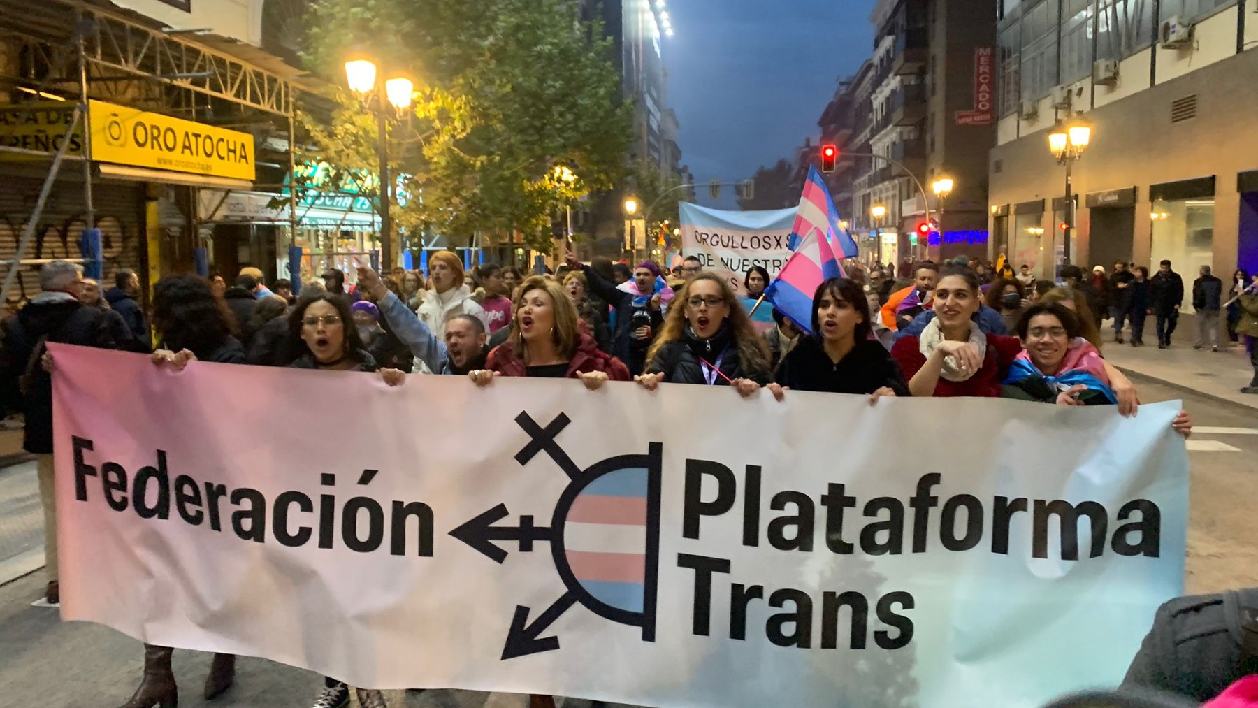 Manifestación a favor de la Ley Trans de Irene Montero.