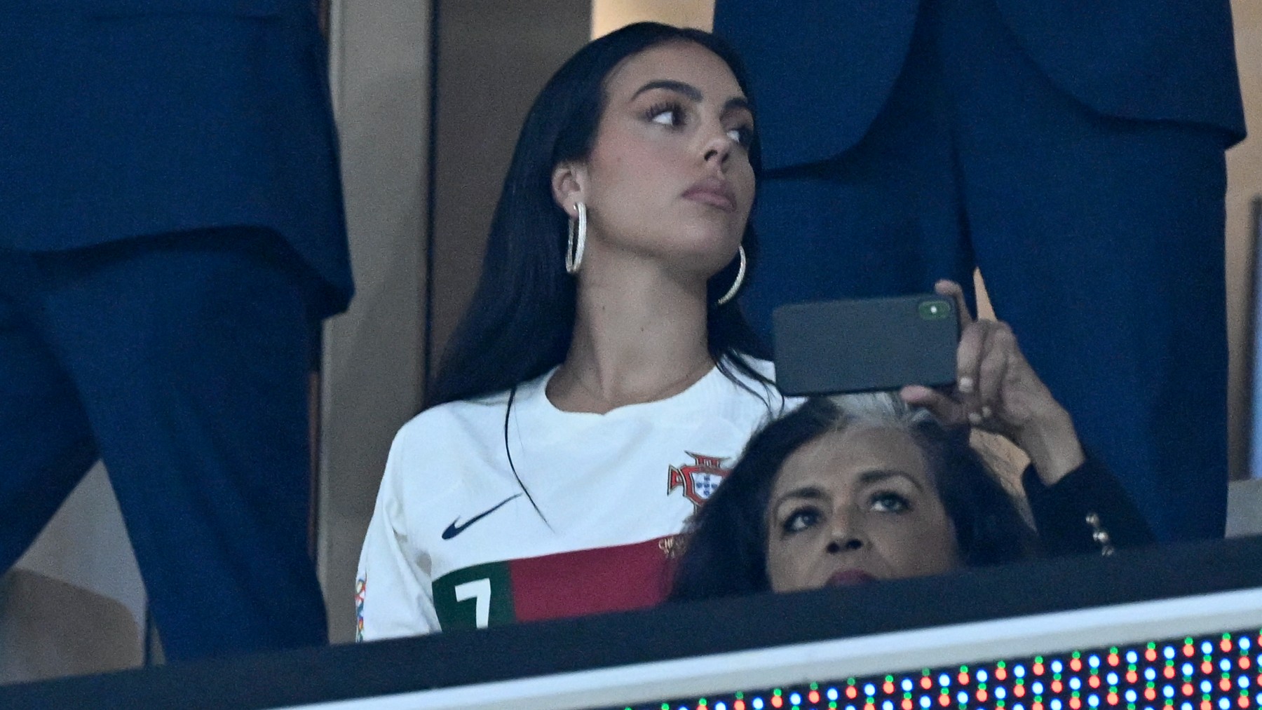 Georgina Rodríguez en el estadio.