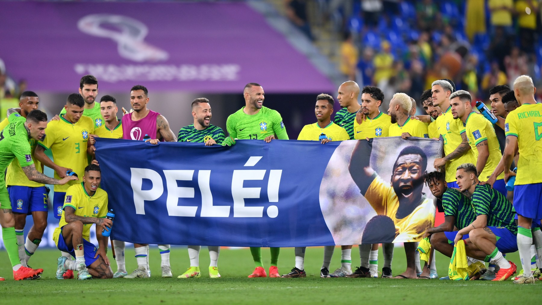 Brasil homenajea a Pelé en el Mundial. (Getty)