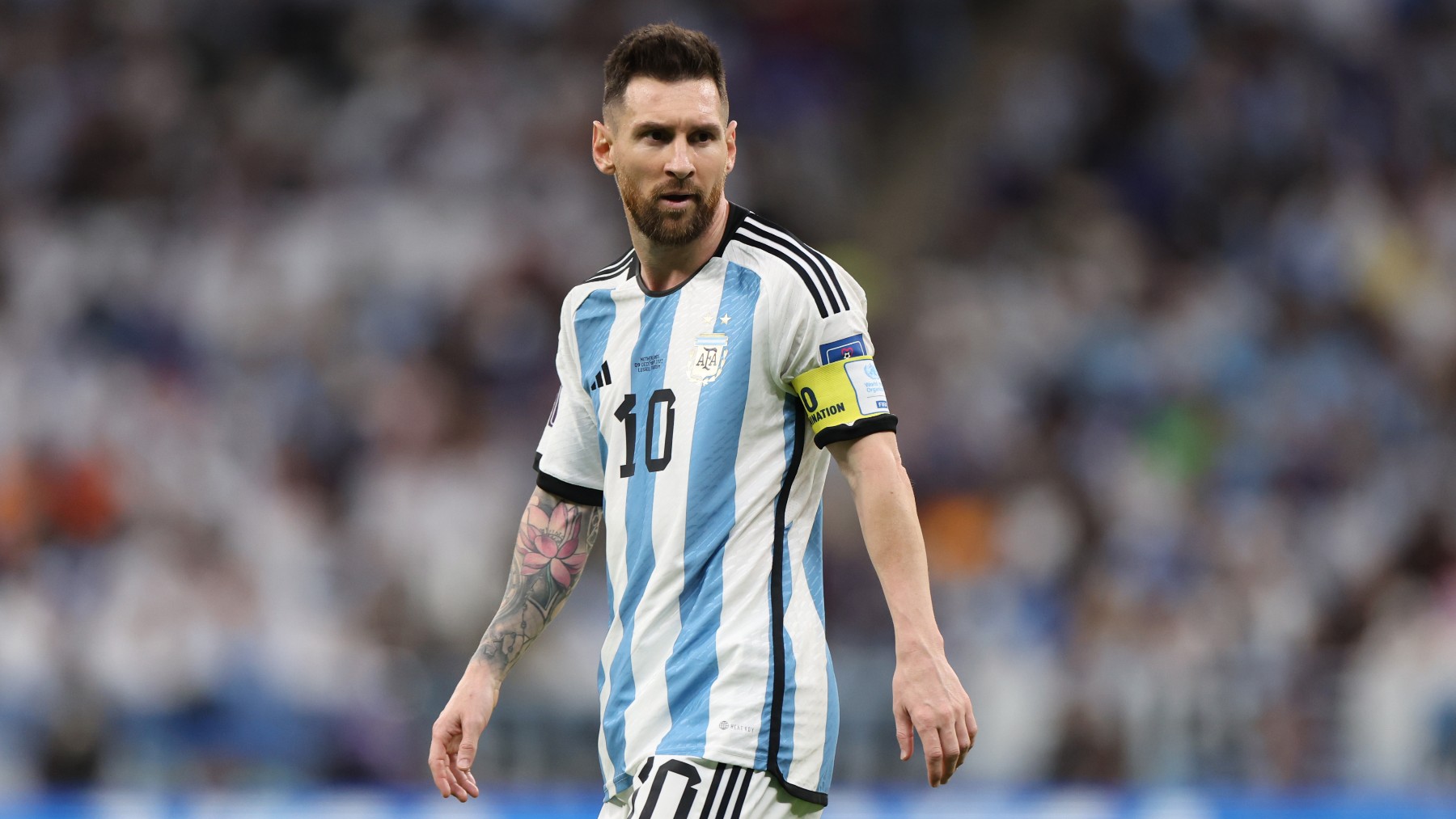 Leo Messi, durante los cuartos de final del Mundial de Qatar. (Getty)