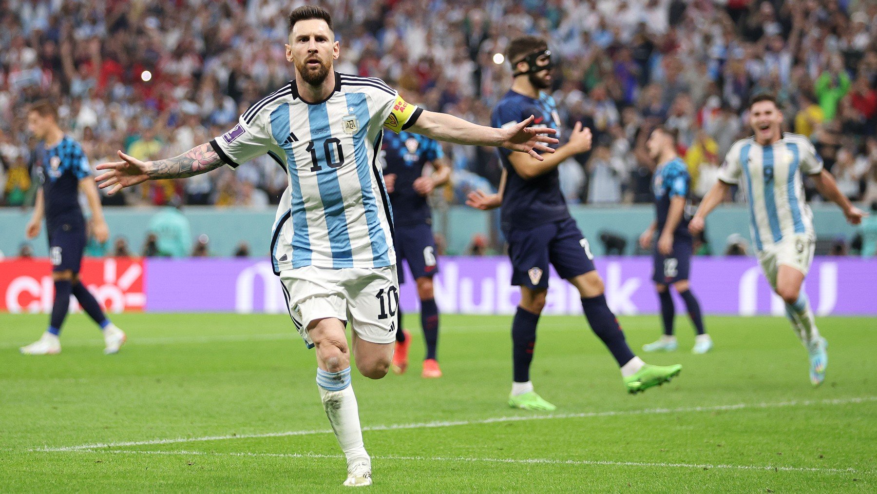 Messi celebra su gol ante Croacia (Getty)