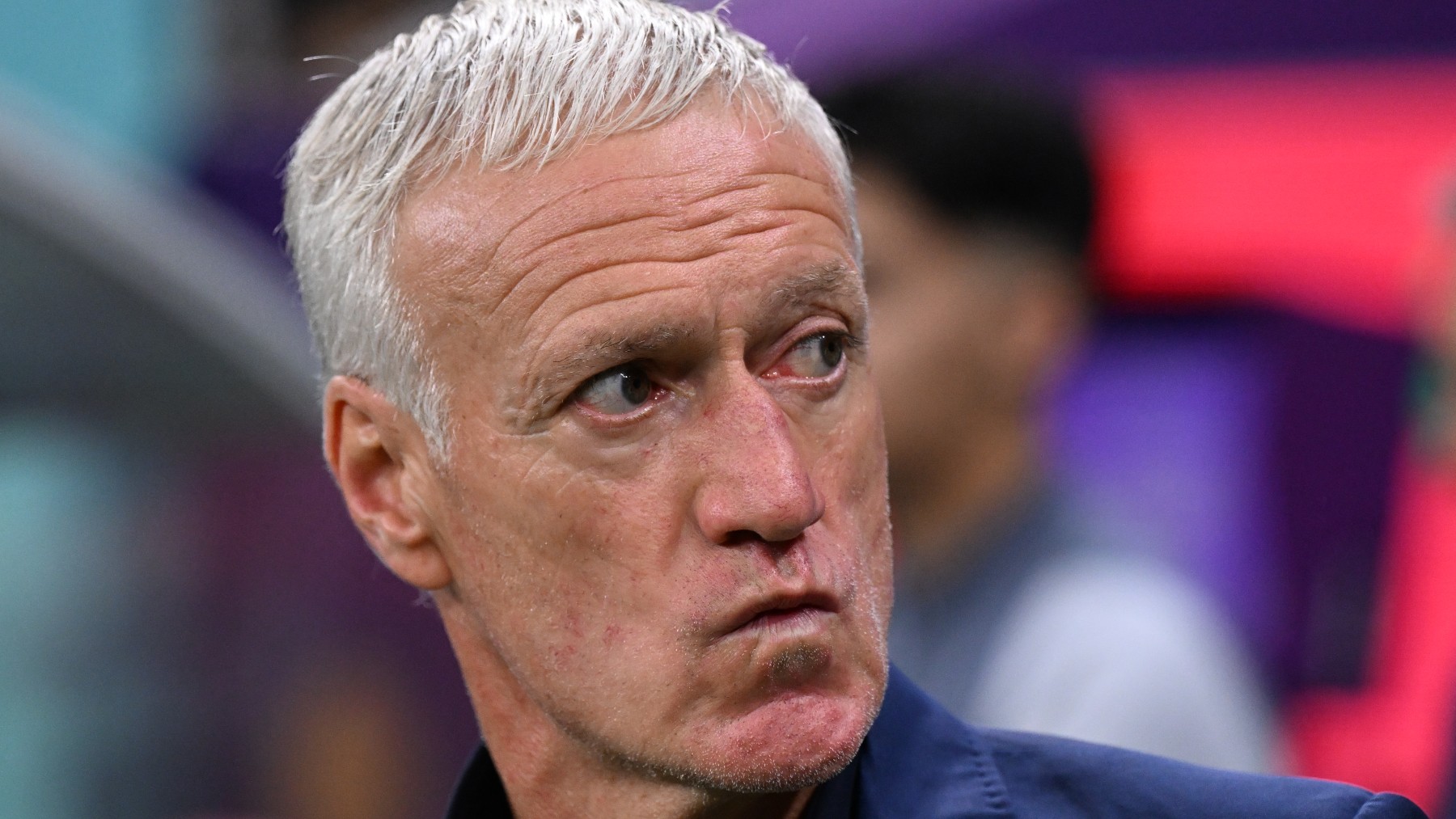 Deschamps durante el Francia-Marruecos del Mundial de Qatar. (AFP)