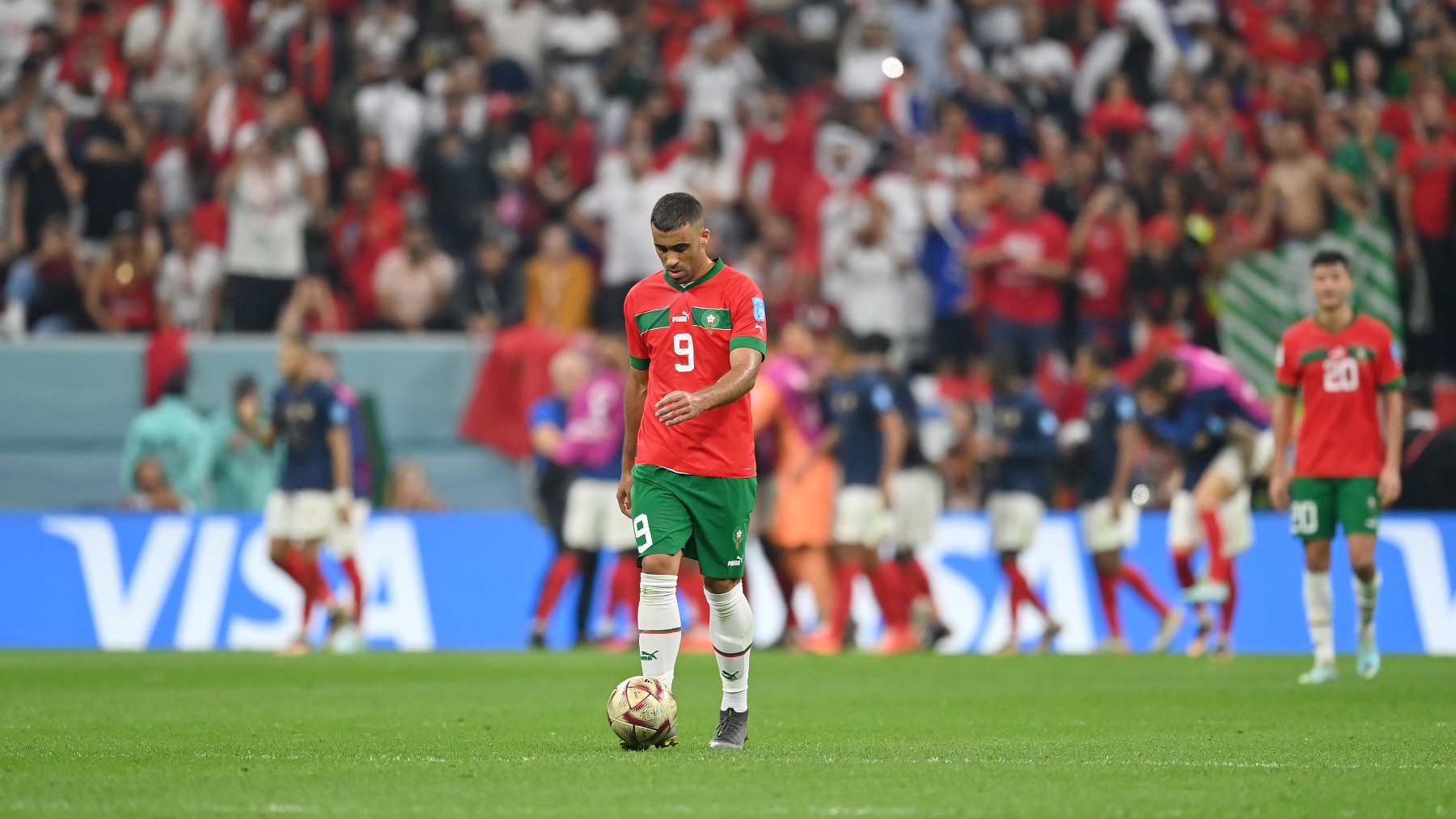 Los jugadores de Marruecos abatidos tras la derrota (Getty)