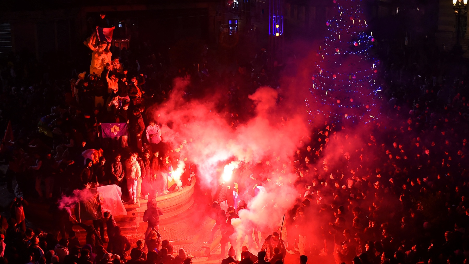 La celebración en las calles de Montpellier. (AFP)