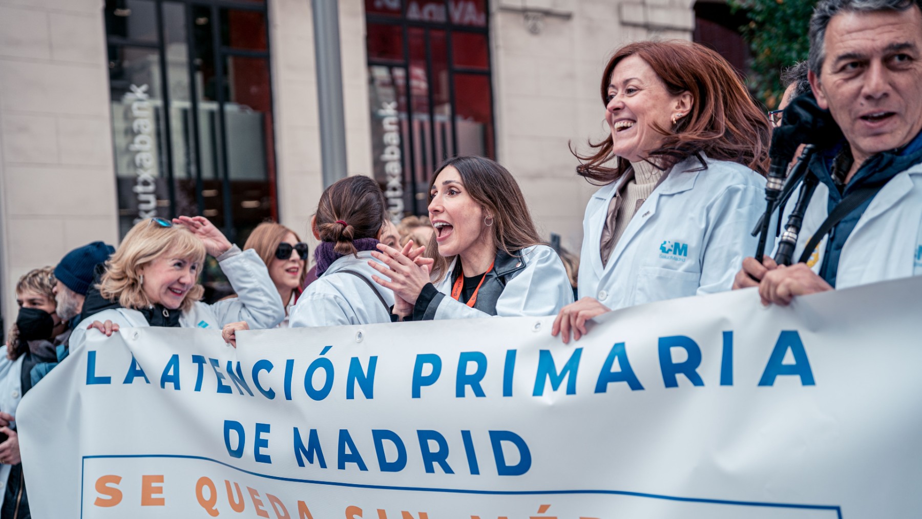 Manifestantes por la Atención Primaria de Madrid.