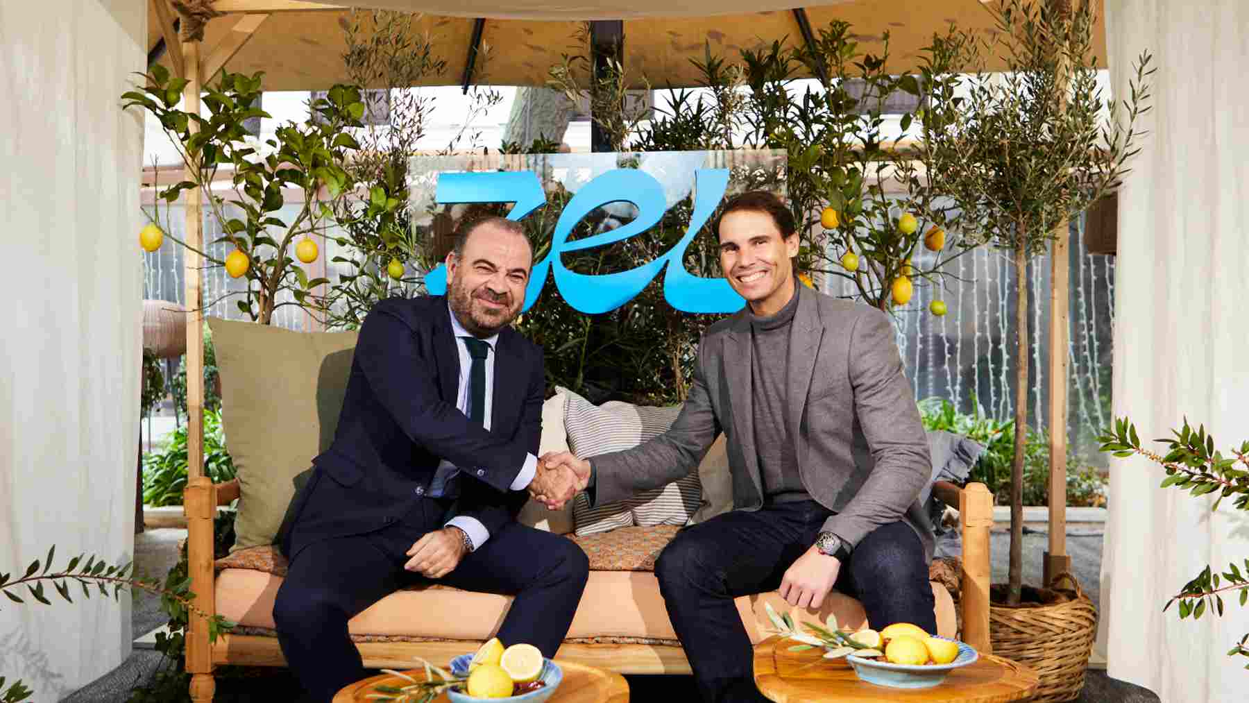 Gabriel Escarrer y Rafa Nadal, en la presentación de su nueva marca de hoteles ZEL.